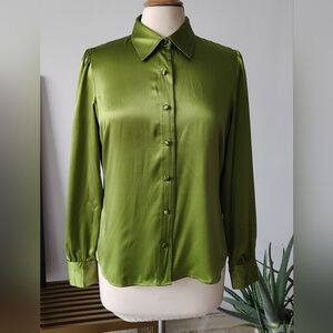 New, Silk Chartreuse Blouse